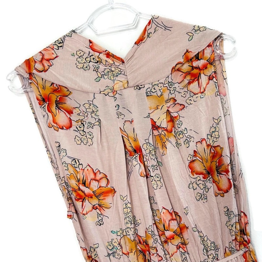 Free People Floral Mini Dress XS Boho Cottagecore Romantic Drop Waist Balletcore - Picture 8 of 13